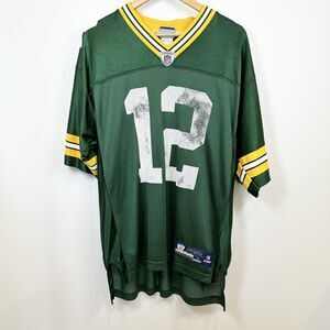 Aaron Rodgers Jersey Mens Large Green #12 Packers Reebok On Field Equipment NFL